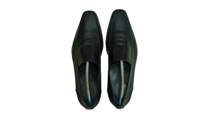 Black shoes that cut the background to create a white background.