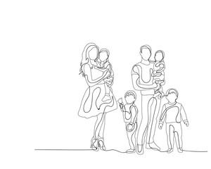 sketch family with children