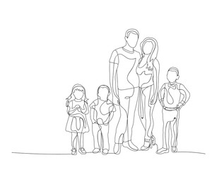 Fototapeta na wymiar sketch family with children