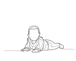  sketch baby is lying on his stomach