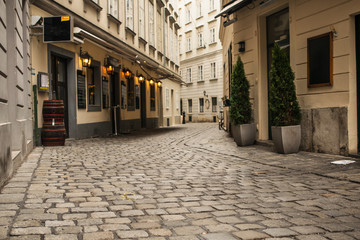 Small street in Wien, Austria