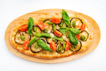 vegan pizza with roasted vegetables