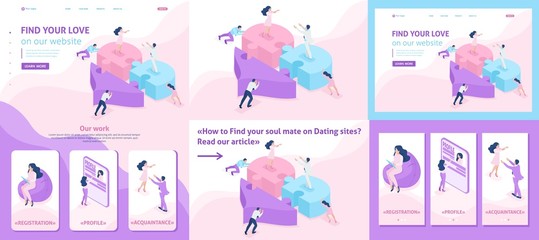 Isometric Acquaintance, Love, Meeting Heart 3D