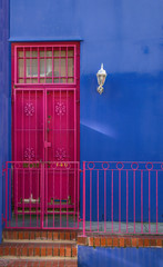 Colored facade of a home in Cape Town