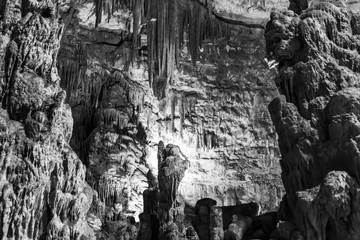 Fototapeta na wymiar Caves of Castellana. Black and White
