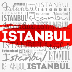 Istanbul wallpaper word cloud, travel concept background