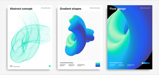 Abstract design templates with 3d flow shapes - 250794097