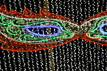 closeup of bokeh mask carnival