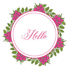 Vector illustration background floral for greeting card hello hand drawn