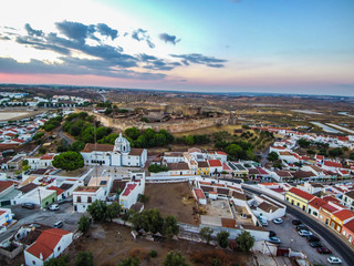 Drone in village of Algarve. Portugal