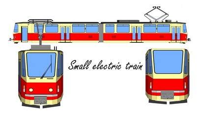 Small electric train vector