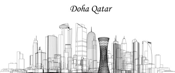 Fotobehang Vector Doha, Qatar © Busran