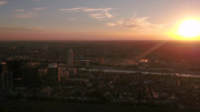 Aerial Belgium Brussels June 2018 Sunset 30mm 4K Inspire 2 Prores  Aerial video of Brussels Belgium downtown at sunset