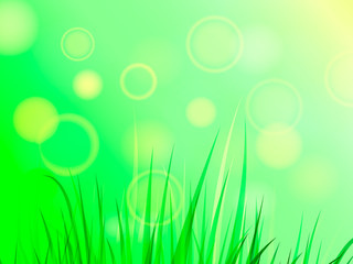 Summer or spring glade with green grass. Space for text. Vector illustration