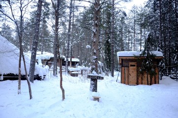 Village lapon en pleine campagne aux alentours de Levi (Nord de la Finlande)