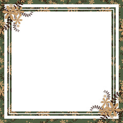 Square white label on floral pattern background.