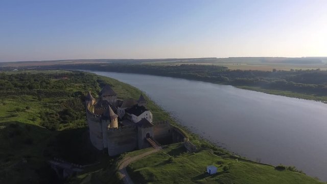 Hotin 2018 Ukraine. Aerial Khotyn fortress.