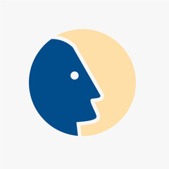 Vector logo human head in the circle