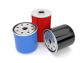 Oil filter. 3d rendering illustration