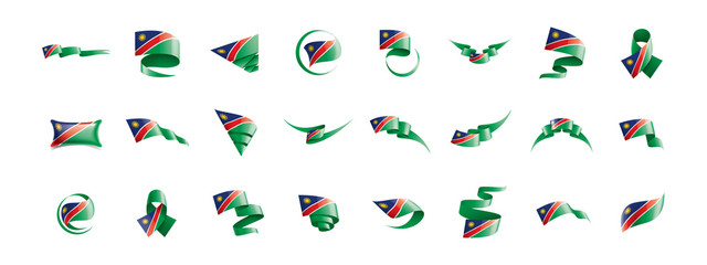 Fototapeta na wymiar Namibia flag, vector illustration on a white background