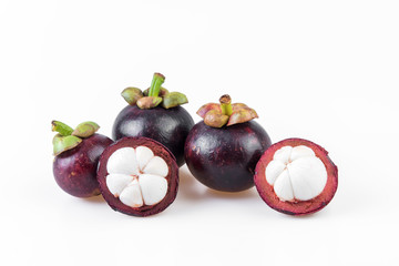 Mangosteens Queen of fruits,mangosteen  on white background