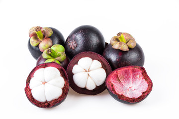 Mangosteens Queen of fruits,mangosteen  on white background