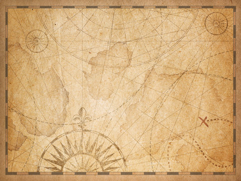 old nautical hidden treasure map background