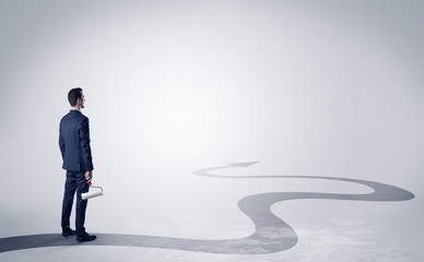 Man with object in his hand on the direct way to success © ra2 studio