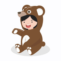 girl characters in bear costume