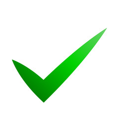 Check marks - green gradient tick icon - vector