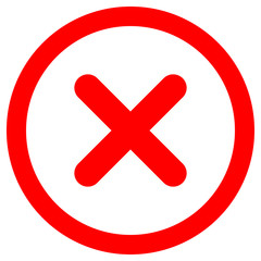 Obraz premium Check marks - red cross icon inside of circle - vector