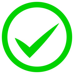 Check marks - green tick icon inside of circle - vector