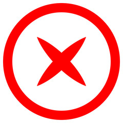 Check marks - red cross icon inside of circle - vector