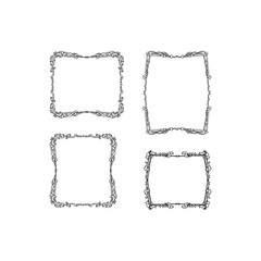 set of vintage frames. black and white isolated vector illustration