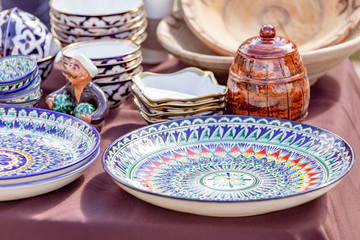 Oriental plate with ethnic ornament