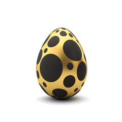 Gold and black pattern luxury easter egg. 3D Rendering