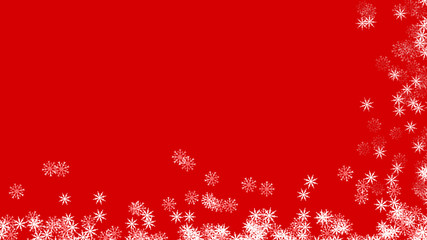 Abstract background with a variety of colorful snowflakes. Big and small.