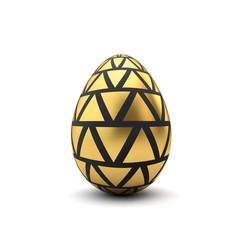 Gold and black pattern luxury easter egg. 3D Rendering