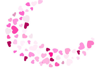 Hearts confetti flying vector background graphic design.