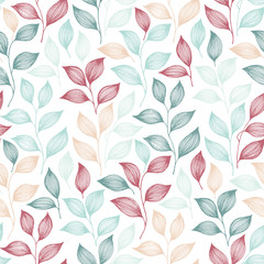 Wrapping tea leaves pattern seamless vector illustration.