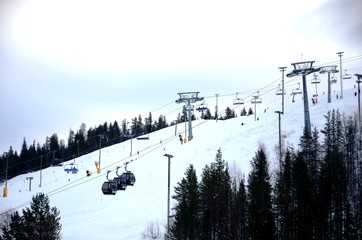 Levi : Pistes de ski alpin (Nord de la Finlande)