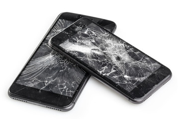 Mobile phone with broken screen