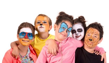 Kids with animal face-paint