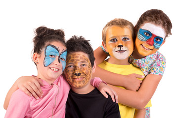 Kids with animal face-paint