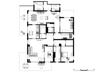 Set of floor plan blueprints
