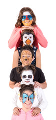 Kids with animal face-paint