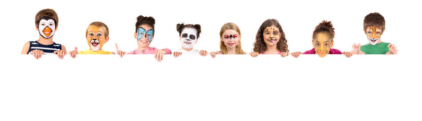 Kids with animal face-paint