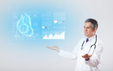 Experienced cardiologist presenting the test results

