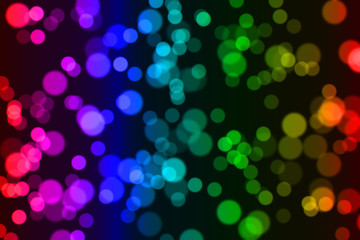 Colorful circle pattern on black background. Rainbow colors. Abstract geometric background texture