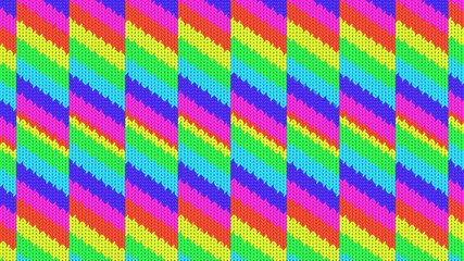 Background with a knitted texture, imitation of wool. Multicolored diverse lines.